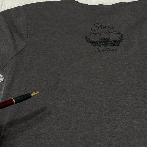 Harley-Davidson Tee Sturgis Wille G Skull graphic V-Neck Short Sleeve size XL - Picture 13 of 13